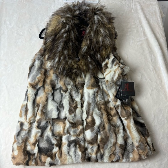 Adrienne Landau Faux Fur Vest 2X NEW NWT gorgeous soft leopard animal print - Picture 1 of 16